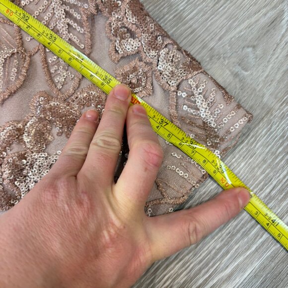 Alex Evenings Women's Midi Cap Sleeve Dress Sequin Rose Pink sz 4 - Picture 12 of 15